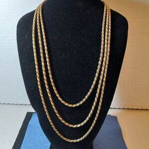 Vintage Three strand Gold & Silver tone necklace
